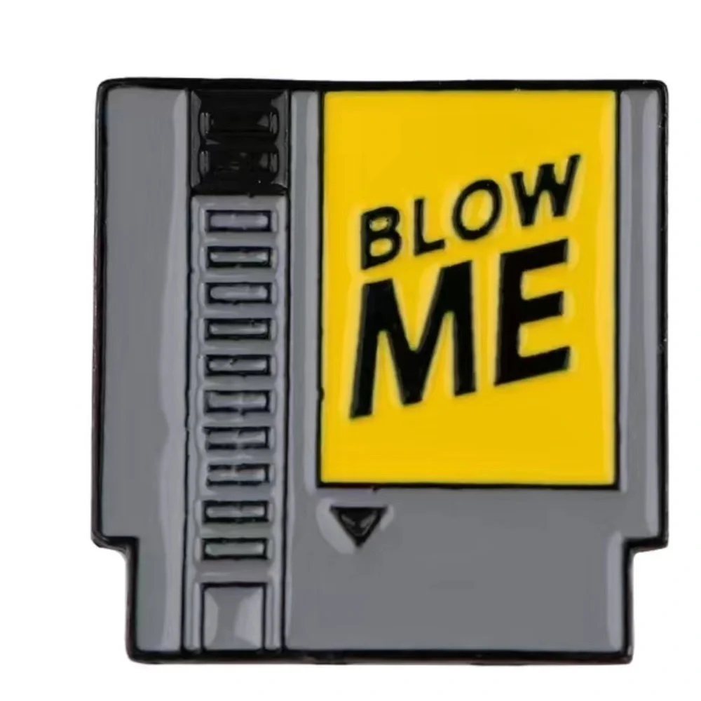 3/$25 Vintage Game Cartridge “Blow Me” Unisex Pin Badge Brooch
